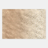 Creamy Peach Gold Leopard Animal Print Inpakpapier Vel (Voorkant)