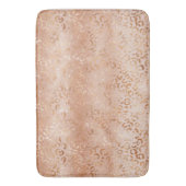 Creamy Peach Roos Blush Leopard Print Badmat (Voorkant Verticaal)