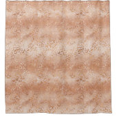Creamy Peach Roos Blush Leopard Print Douchegordijn (Voorkant)