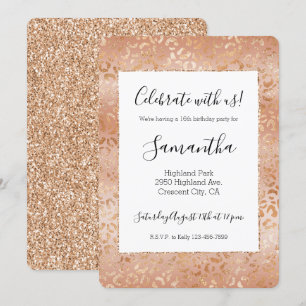 Creamy Peach Roos Blush Leopard Print Kaart