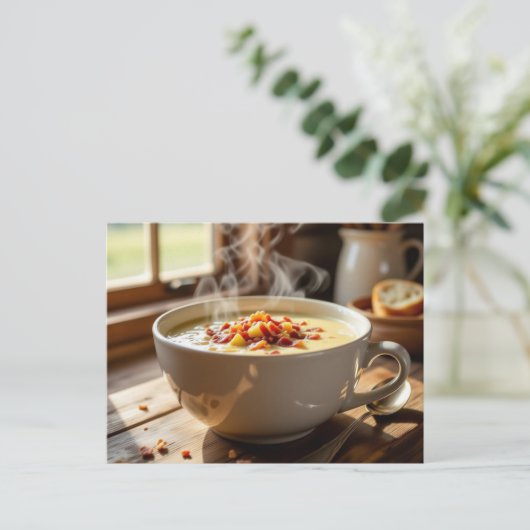 Creamy Potato and Bacon Homemade Soup Recipe Briefkaart (Staand voorkant)