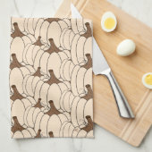 Creamy Pumpkin Pattern Herfst Kitchen Towel Theedoek (Quarter Fold)