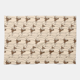 Creamy Pumpkin Pattern Herfst Kitchen Towel Theedoek