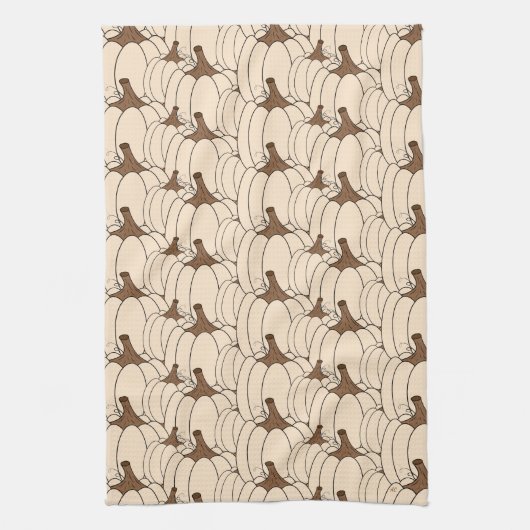 Creamy Pumpkin Pattern Herfst Kitchen Towel Theedoek (Verticaal)