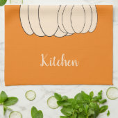 Creamy Pumpkins Oranje Kitchen Towel met naam Theedoek (Gevouwen)