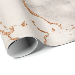 Creamy Roos Coral Blush Silver Grey Marmer Stone Cadeaupapier
