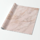 Creamy Roos Gold Powder Coral Blush Marble Stone Cadeaupapier (Uitgerold)