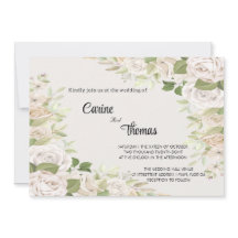 Creamy Rose Wedding Template Invitation