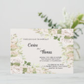 Creamy Rose Wedding Template Invitation Kaart (Staand voorkant)