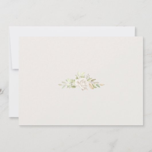 Creamy Rose Wedding Template Invitation Kaart (Achterkant)