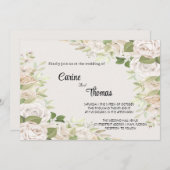 Creamy Rose Wedding Template Invitation Kaart (Voorkant / Achterkant)