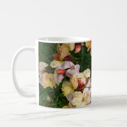 Creamy Roze Wallflower Foto Koffiemok (Links)