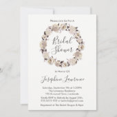 Creamy Rozen Floral Wreath Vrijgezellenfeest Invit Kaart (Voorkant)