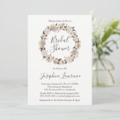 Creamy Rozen Floral Wreath Vrijgezellenfeest Invit Kaart (Staand voorkant)