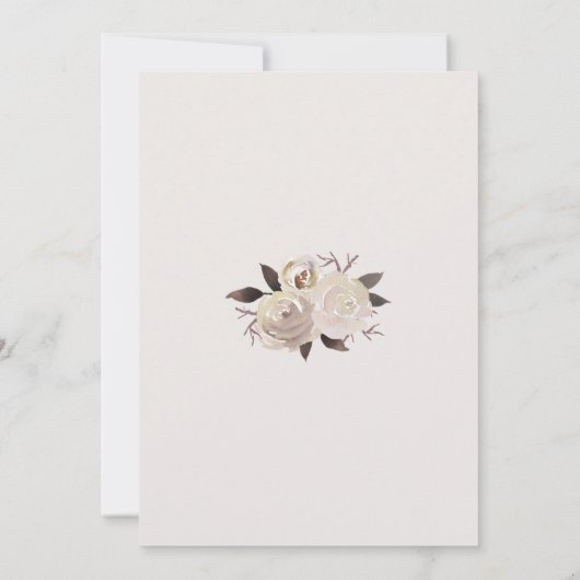 Creamy Rozen Floral Wreath Vrijgezellenfeest Invit Kaart (Achterkant)
