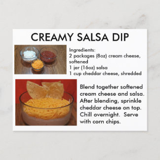 Creamy Salsa Dip Recipe Card Briefkaart