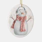 Creamy Snowman Keramisch Ornament (Rechts)