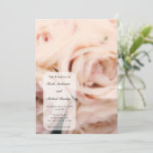Creamy Soft Pink Peach Rozen Elegant Wedding Kaart (Staand voorkant)