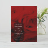 Creamy Soft Red Roses Elegant Minimal Wedding Kaart (Staand voorkant)