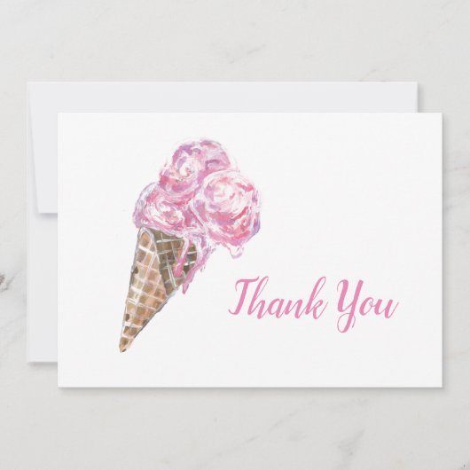 Creamy Strawberry Ice Cream Bedankkaart (Voorkant)
