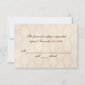 Creamy White Damask RSVP (Voorkant)