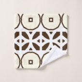 Creamy White en Brown Mosaic Geometric Pattern Bad Handdoek (Wasdoekje)