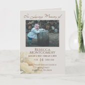 Creamy White Florals Folded Funeral Programme Programma (Voorkant)