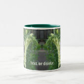 Creamy White Foxglove Flowers Voeg je foto toe Tweekleurige Koffiemok (Center)