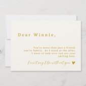 Creamy White Gold Script Bloemenmeisje Proposal Ka Kaart (Achterkant)