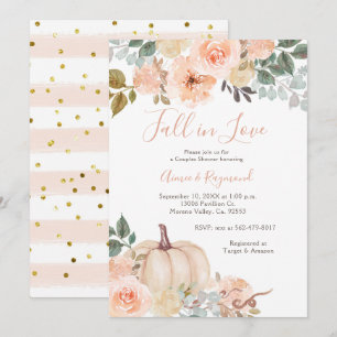 Creamy White Herfst in Love Couple Shower Kaart