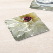 Creamy White Peony Flower met roze Stamens Kartonnen Onderzetters (Schuin)