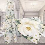 Creamy White Peony Wedding Sage Green Floral Stropdas<br><div class="desc">Stropdassen voor Tuxedo Royale van Leonbience.</div>
