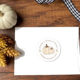 Creamy White Pumpkins Fall Wedding Envelope Seal Ronde Sticker