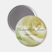 Creamy White Rose Personal Wedding Magneet (Voorkant / Achterkant)