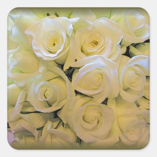 CREAMY WHITE ROSE WEDDING ENVELOPE SEAL STICKERS (Voorkant)