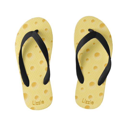 Creamy Yellow Swiss Cheese Cute Personated Kinder Teenslippers (Voetbed)