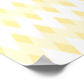 Creamy Yellow Zigzag Pattern met diamantvormen. Poster (Hoek)