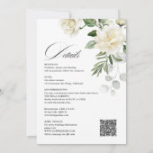 CreamyFloral Eucalyptus Script Calligraphy Wedding Kaart (Achterkant)