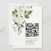 CreamyFloral Eucalyptus Script Calligraphy Wedding Kaart (Achterkant)