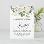 CreamyFloral Eucalyptus Script Calligraphy Wedding Kaart (Staand voorkant)