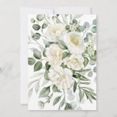 CreamyFloral Eucalyptus Script Calligraphy Wedding Kaart (Achterkant)