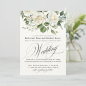 CreamyFloral Eucalyptus Script Calligraphy Wedding Kaart (Staand voorkant)