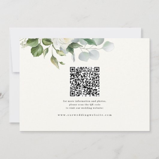 CreamyFloral Eucalyptus Script Calligraphy Wedding Save The Date (Achterkant)
