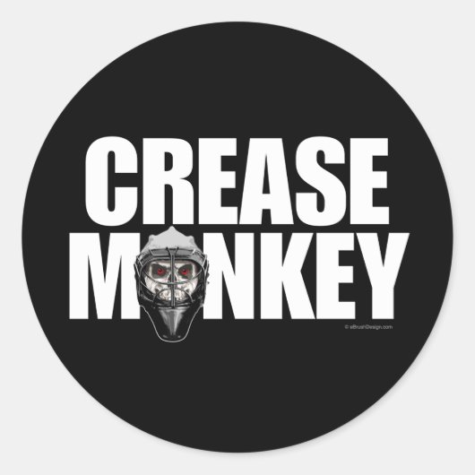 Creaseaap (Hockey Goalie) Ronde Sticker (Voorkant)