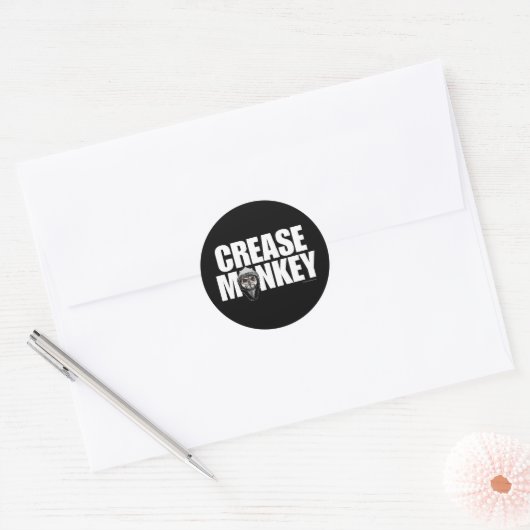 Creaseaap (Hockey Goalie) Ronde Sticker (Envelop)