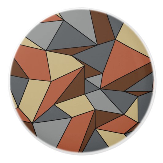 "Creases" Bruin & Grijs Keramische Knop (Voorkant)