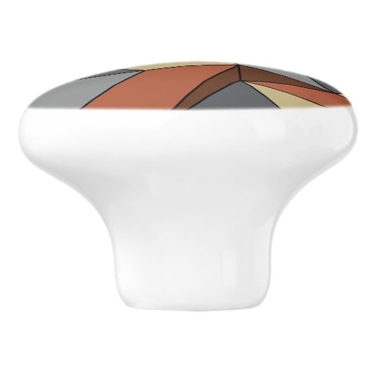 "Creases" Bruin & Grijs Keramische Knop (Zijkant)