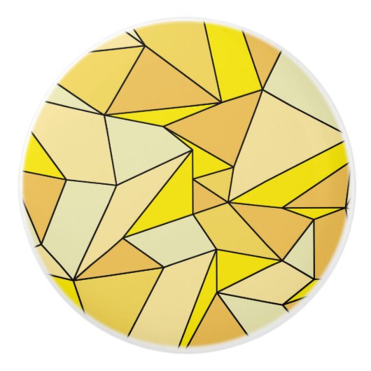 "Creases" geel Keramische Knop (Voorkant)