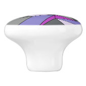 "Creases" Paarse, roze en grijs Keramische Knop (Zijkant)