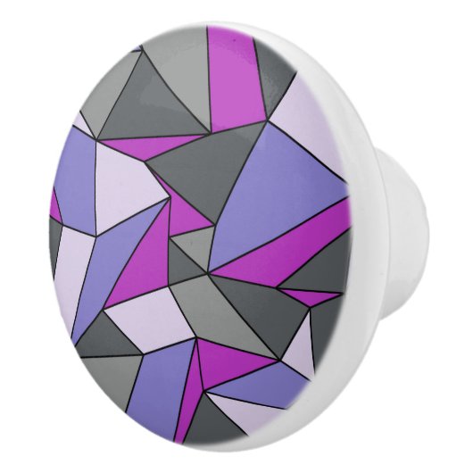 "Creases" Paarse, roze en grijs Keramische Knop (Rechts)